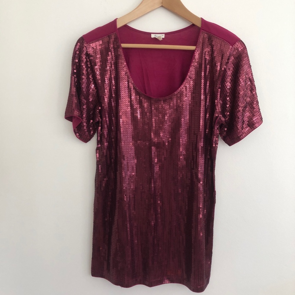 Pink sequin top | Flounce - Picture 2 of 6